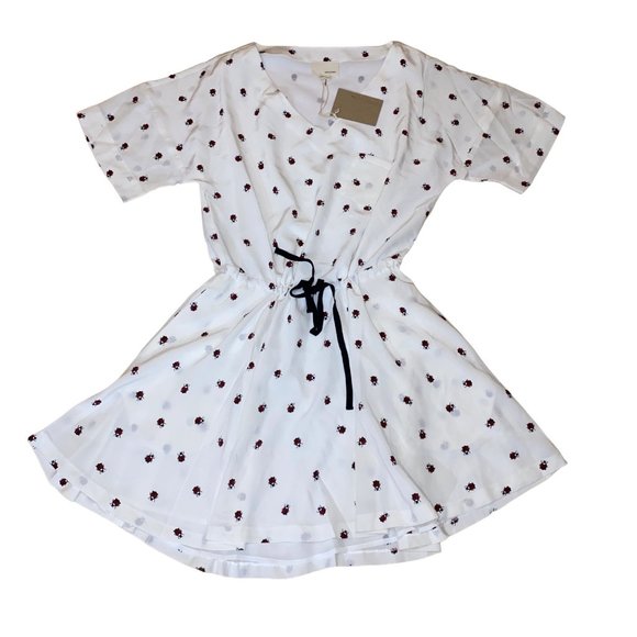 Band Of Outsiders Dresses & Skirts - Band of Outsiders Silk Beetle Mini Dress White Pockets Small Womens Bugs Insects